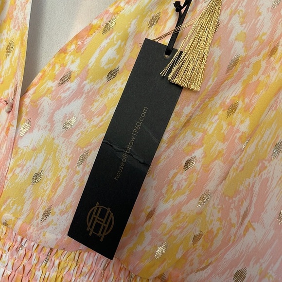 NWT House of Harlow 1960 Floral Metallic Maxi Dress - Picture 14 of 16